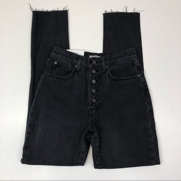 We Wore What Danielle high rise button fly jeans black - 24 - Picture 3 of 11